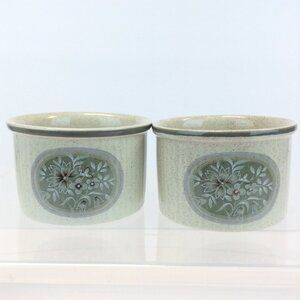 Royal Doulton Lambethware Ramekins Earthflower Pattern Lot of 2 Vtg 1978 England